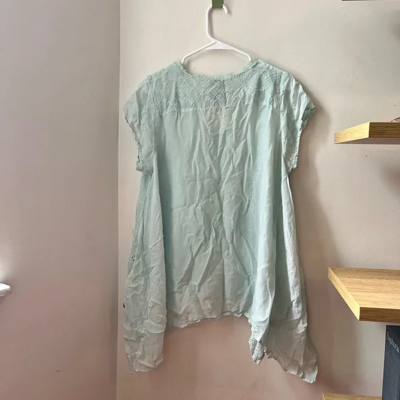 Johnny Was Mint Green Embroidered Top - Picture 4 of 5